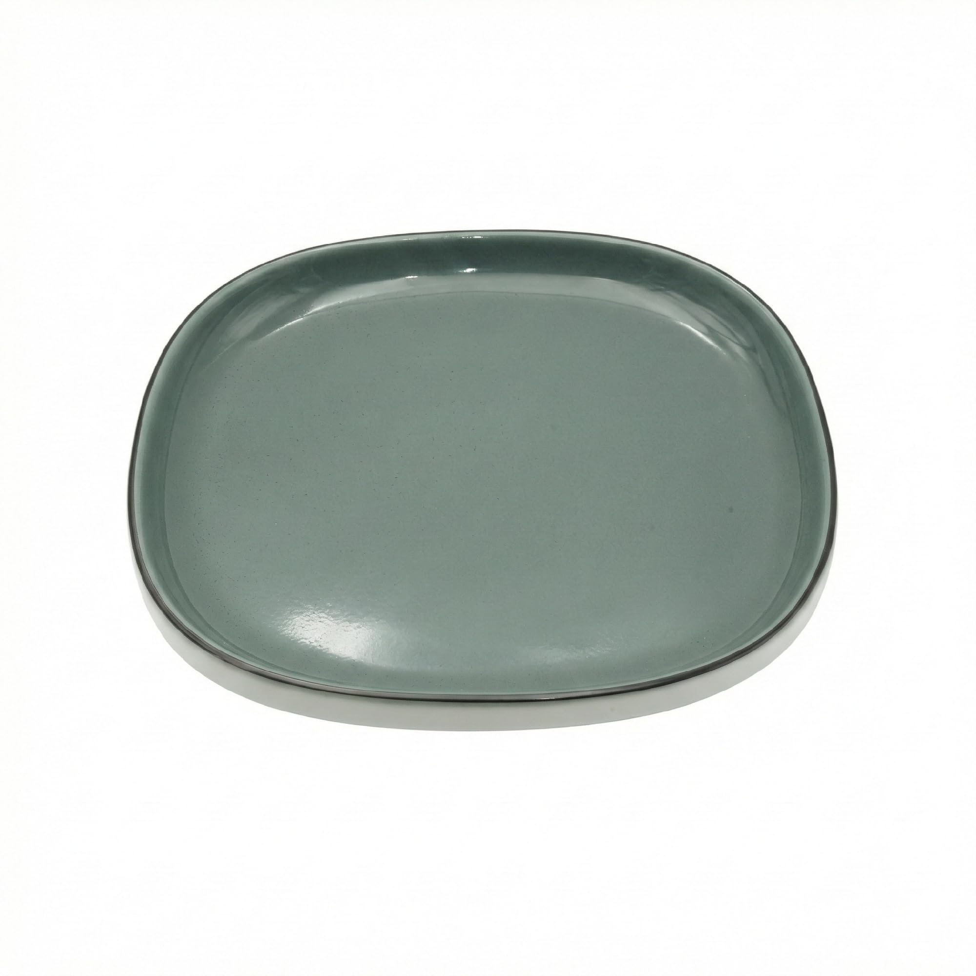 Ceramic Square Dessert Plate Set Grey Lightweight Durable Microwave Safe Modern Serving Plates for Snacks Desserts & Appetizers Everyday Kitchen Tableware