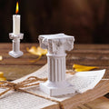 Roman Column Resin Candles Holder Home Decor Column Desktop Decorations Home Accessories (White)