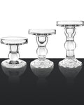 3 in 1 Pillar Glass Candle Holder for Pillar Candles, Taper Candles and Tea Lights, Crystal Candle Holder Set for Wedding, Party, Holiday Decoration