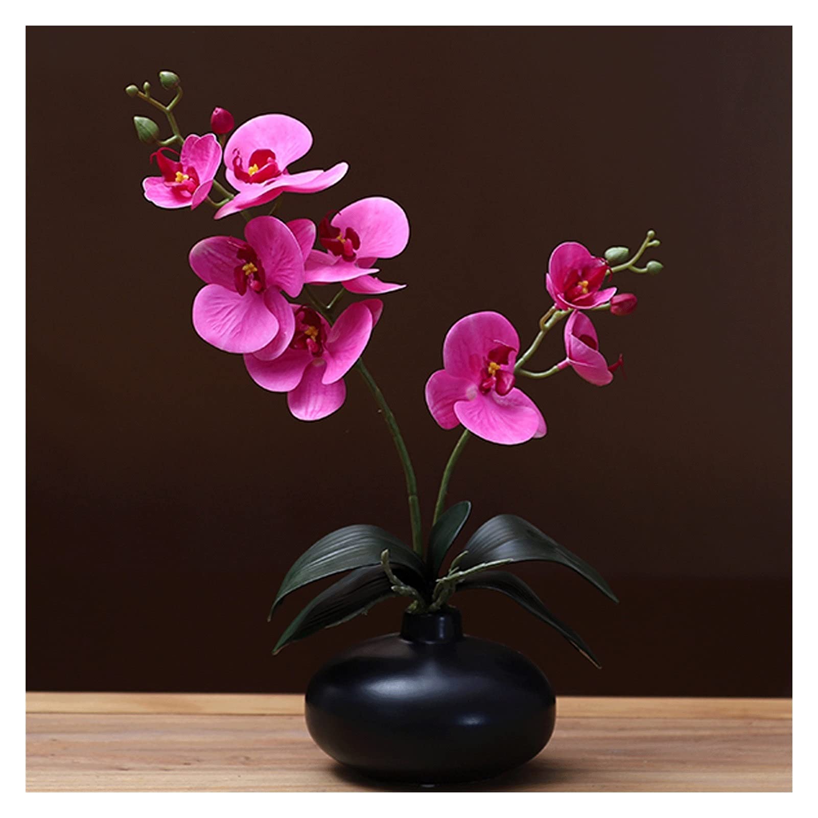 Artificial Flowers Artificial Phalaenopsis Flowers,Phalaenopsis with Ceramic Pot,Soft Faux Orchid,Mauve Artificial Flora Suitable for All Seasons Fake Flowers (Color : B)