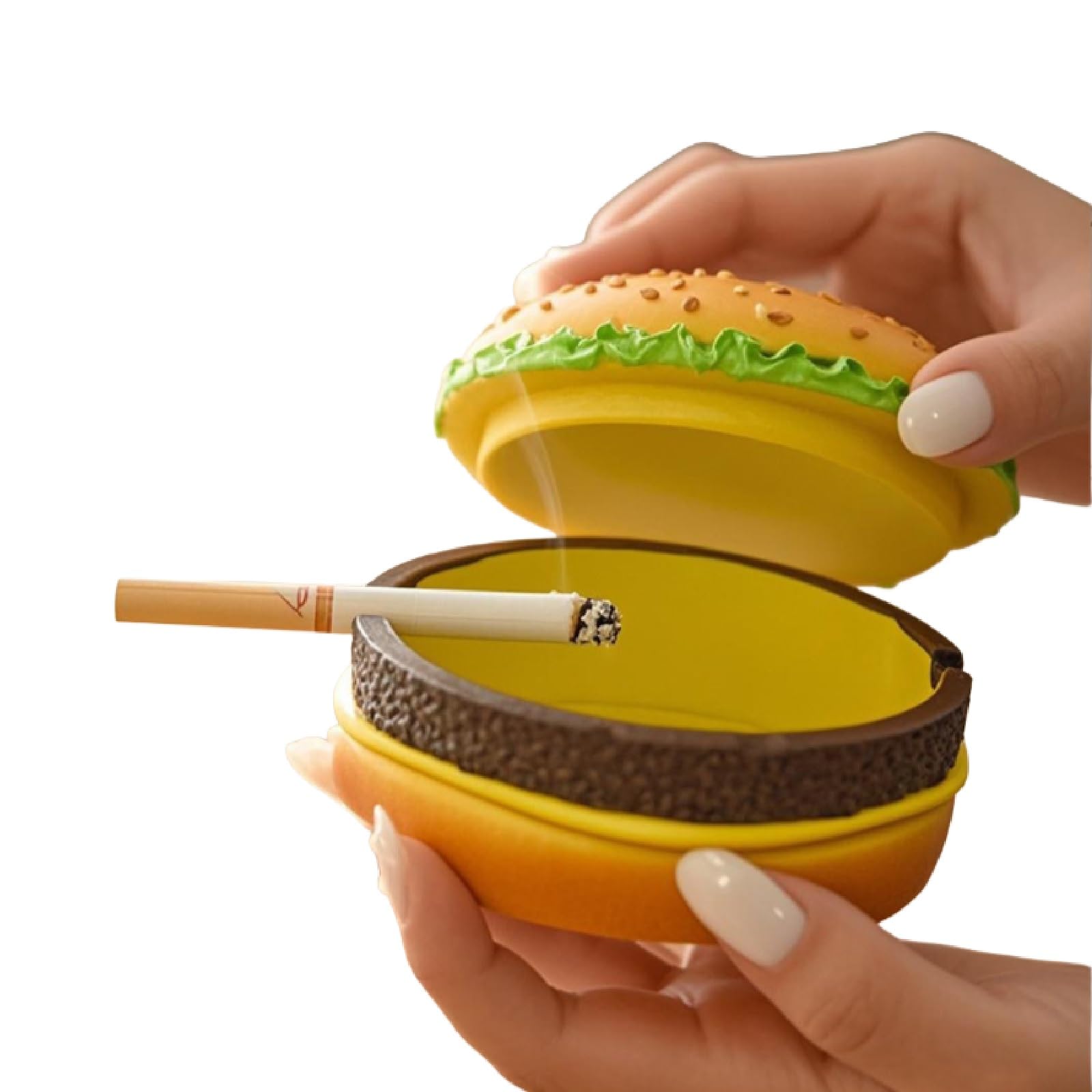 Cute Cartoon Burr Ashtray with Lid Novel Windproof Cigarette Holder Fun Smoking Accessory for Home and Office Creative Gift for Smokers