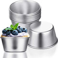 KASTWAVE 10Pcs Pudding Cake Biscuit Mo ld Mini Chocolate Melting Pot Aluminum Cup Pudding Cup Round Heat Resistant Non-Stick Egg T Mo ld Popover Baking Pan