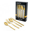 Cuisine Art Claire 16-Piece Cutlery Set - Elegant Gold Stainless Steel Flatware