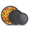 3Pcs Pizza Bakeware Set, Carbon Steel Non-Stick Coating for Oven Baking, Round Deep Dish Pizza Pan Pie Pans, Dishwasher Safe, for Kitchen, Party, Commercial