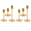 6 Pcs Gold Candle Holders for Home Decor Wedding Dinner Party Anniversary (Gold)