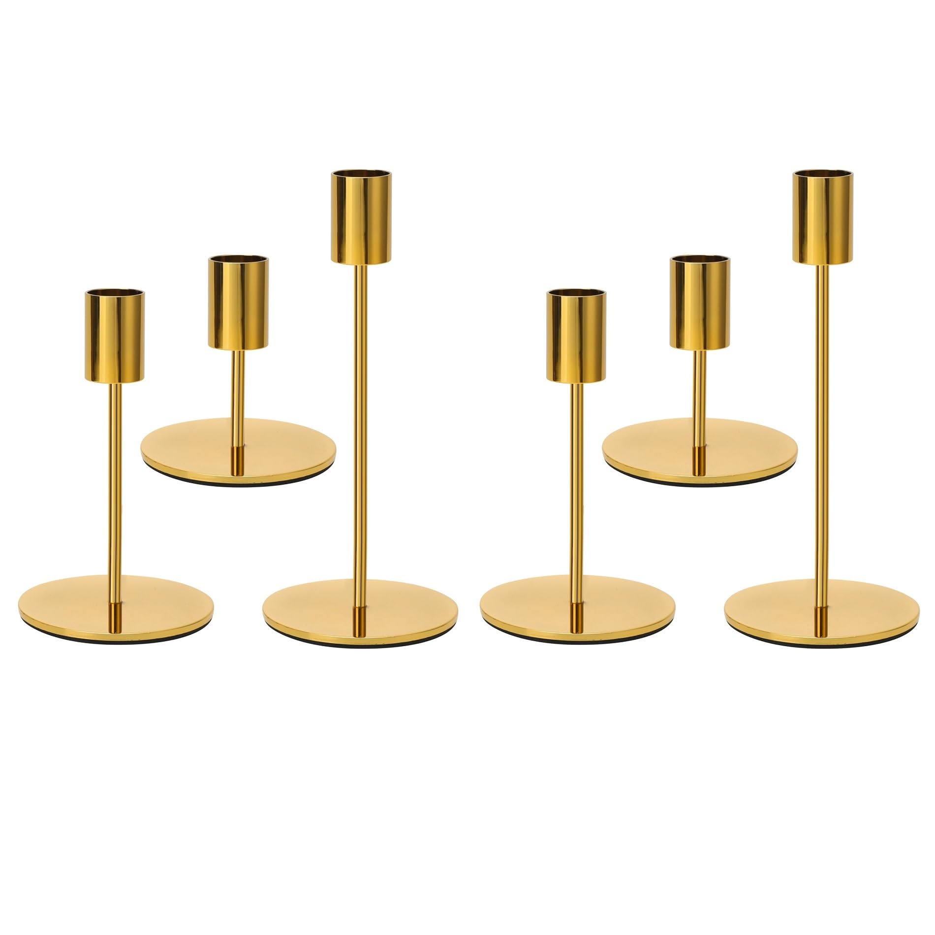 6 Pcs Gold Candle Holders for Home Decor Wedding Dinner Party Anniversary (Gold)