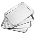 Baking Sheet 5 Piece, Stainless Steel Baking Pan Set of 5, Toaster Oven Bakeware, Rectangle Size 10 x 8 x 1 inch, Non Toxic & Healthy, Superior Mirror & Rust Free, Easy Clean & Dishwasher Safe