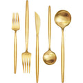 EWFEN 30-Piece Gold Silverware Set, Flatware Set for 6, Food-Grade Stainless Steel Cutlery Set, Includes Spoons Forks Knives, Kitchen Cutlery for Home Office Restaurant Hotel
