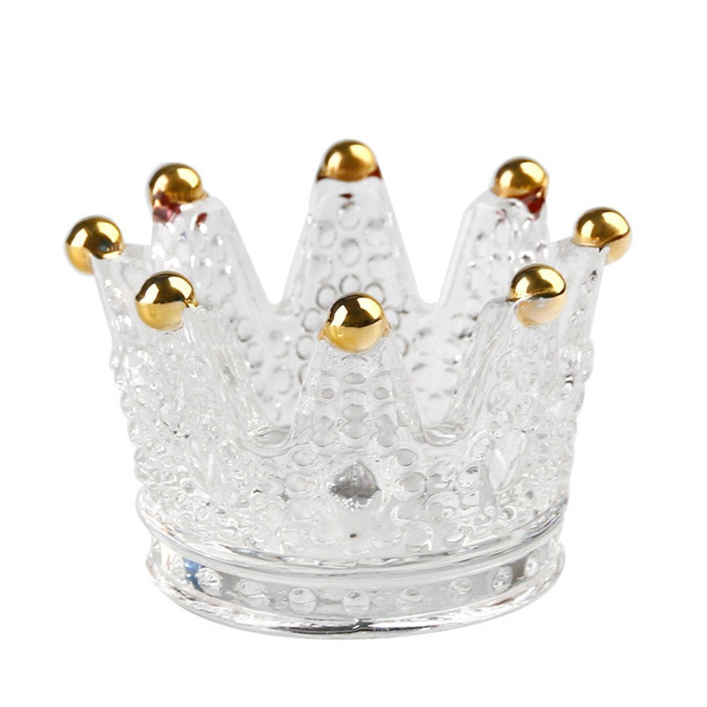 Glass Crown Ashtray Creative Desktop Smoking Ash Tray Home Office Decoration,Golden