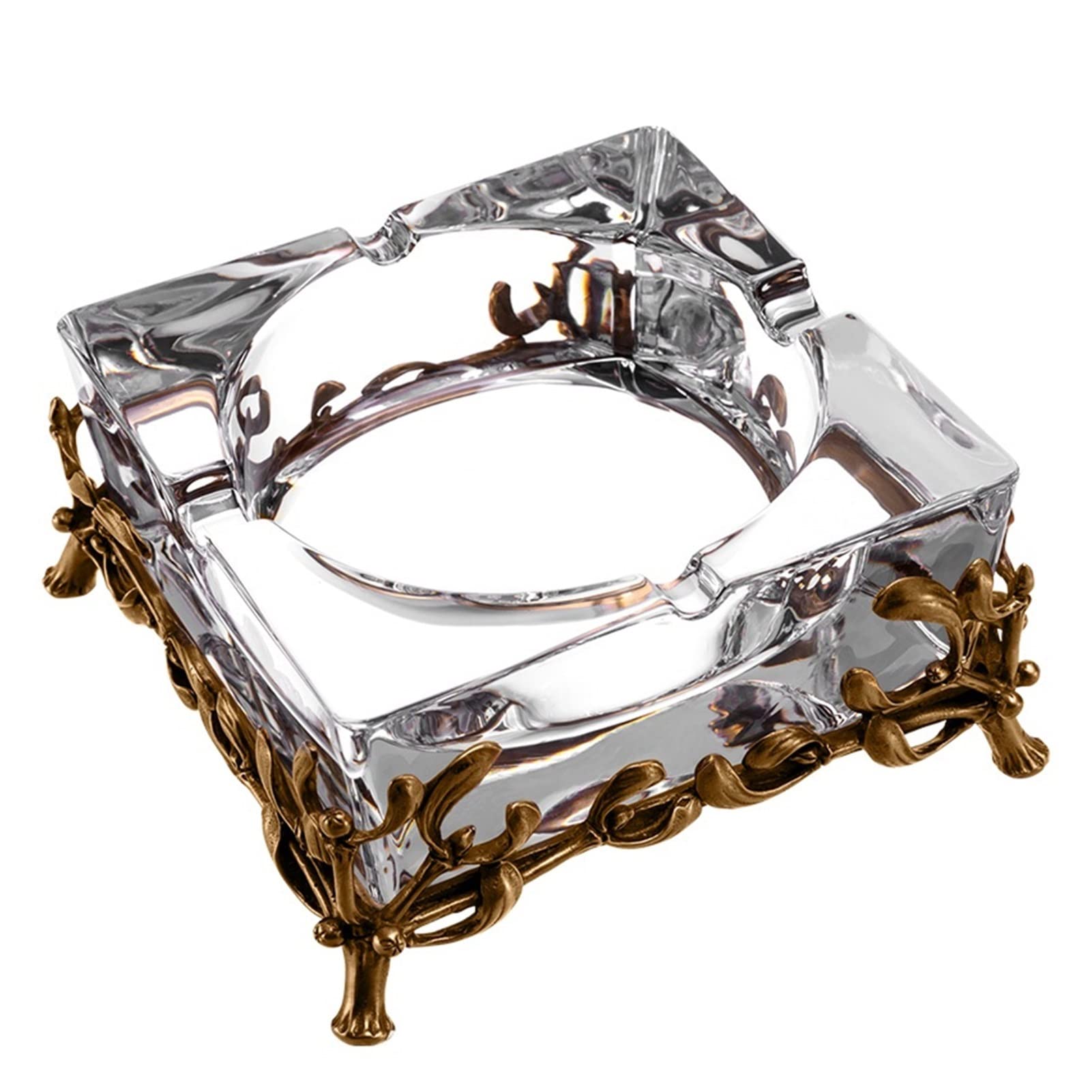 Cigar Ashtrays Porcelain Cigar Ashtray Austrian Crystal Ashtray European Bronze Sculpture Cigar Accessories For Patio/Outside/Indoor Ashtray Great Decor for Home,Office or Bar
