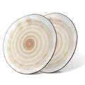 Fissman Dinner Plates Ø26cm Set of 2, Porcelain Tableware Sets Glide Series | Irregular Shape Plate | Earthy Spiral Pattern | Non Slip Base | Suitable for Fine Dining, Home, Restaurant, Hotel