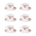 Delcasa DC3402 Opalware Cup and Saucer Set 12-Pieces