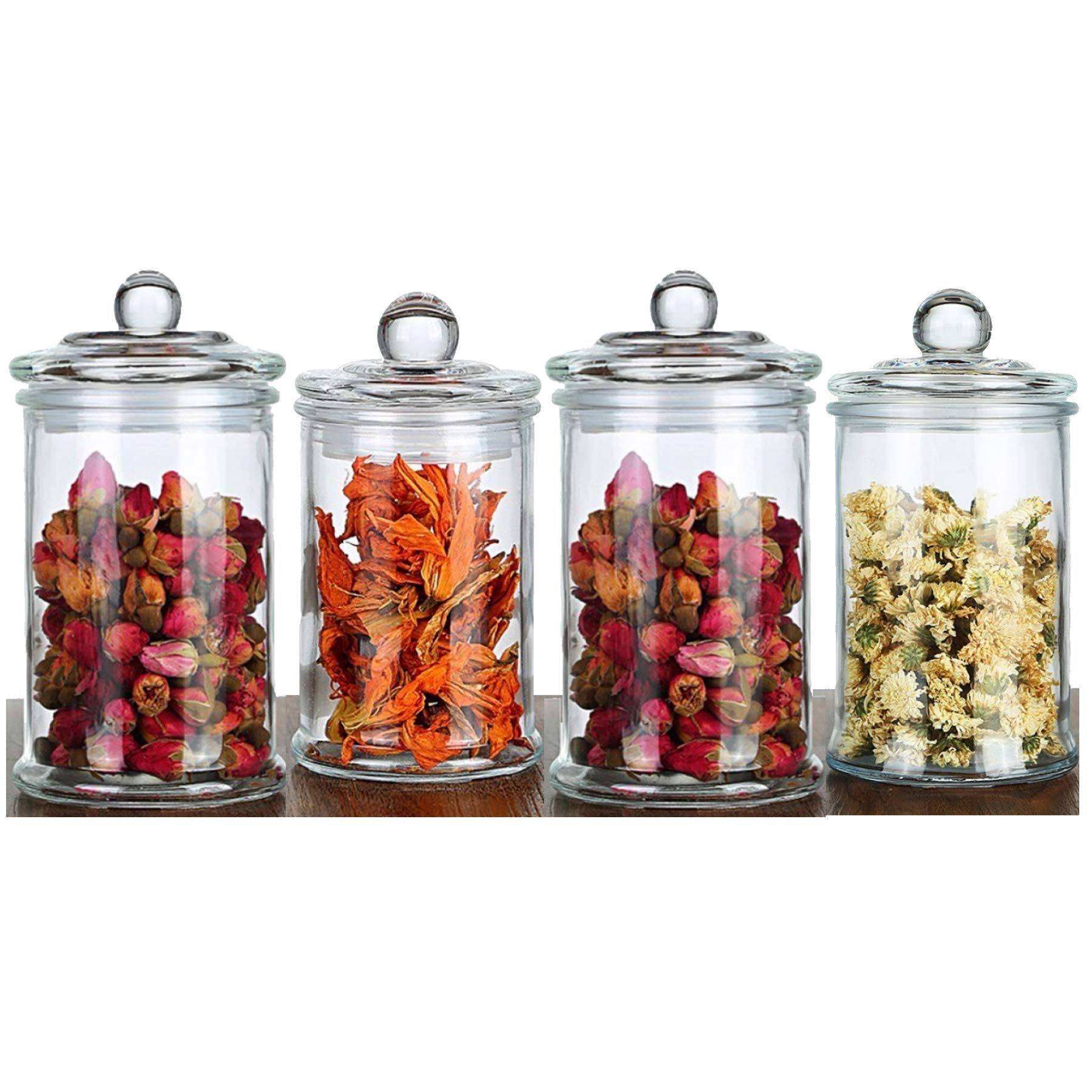 Yun-Fan Glass Storage Jar Sealed Moisture-proof Food Storage Jars With Lid 750 ml Glass Jar (4 pieces in one set)