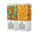 THE WHITE SHOP 2 Pcs Cereal Dispenser Countertop 3.75L Cereal Containers Storage Dispenser with Lid Plastic Candy Rice Dispenser Dry Food Dispensers for Kitchen Snack Grains Pantry Nuts Oatmeal(White)