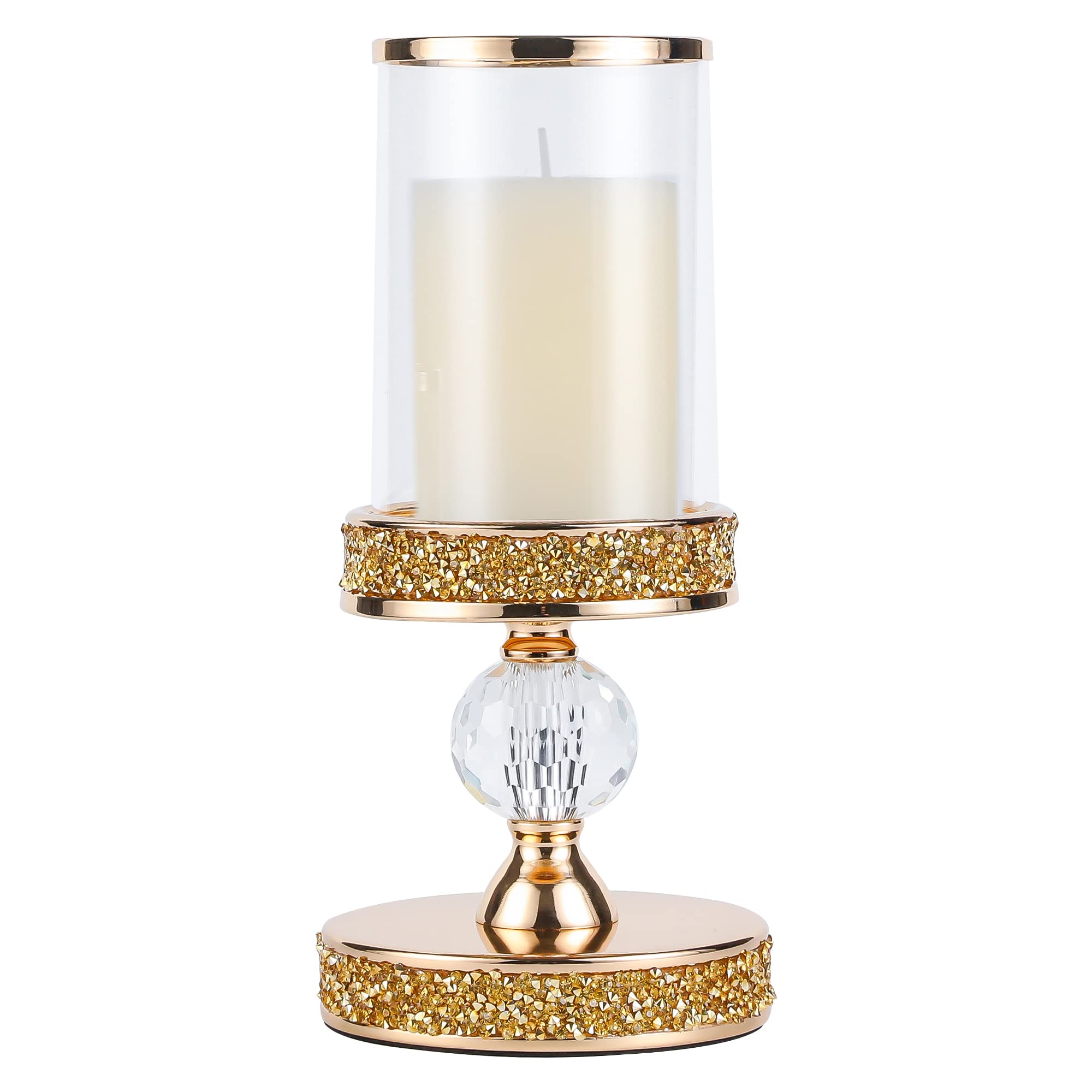 Hanjue Crystal Candle Holders for Pillar Candle, Pillar Candle Holder, Crystal Candlesticks Holder for Dining Coffee Table, Wedding,Events,Parties, Home Decor YL031SD