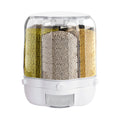 PIOJNYEN Grain Dispenser, 360° Rotating Grain Storage Food Dispenser with Lid Moisture Resistant Household, Upgrade 6 Compartment Rotating Rice Dispenser Storage Container for Small Grains, Beans