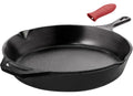 Kitchen Cast Iron Frying Pan 12 Inch, Cast Iron Chefs Pan with Handles, Pre Seasoned Skillet, Safe Grill Cookware for Indoor & Outdoor Use, Black