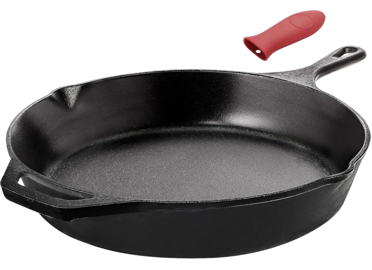 Kitchen Cast Iron Frying Pan 12 Inch, Cast Iron Chefs Pan with Handles, Pre Seasoned Skillet, Safe Grill Cookware for Indoor & Outdoor Use, Black