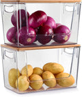 YelaJoy 2 Set Stackable Potato Onion Garlic Storage Basket Bin - Ventilated Root Vegetable Keep Fresh Containers for Pantry Organization, Countertop Fruit & Produce Storage