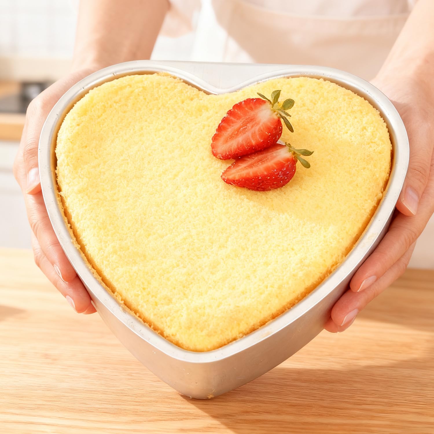 Multi-size Valentine's Day Heart Shaped Cake Mold Removable Bottom Aluminum Alloy Non-stick Cake Mold Kitchen Bakeware Tools (4 inches,10.5x10x3.2cm)