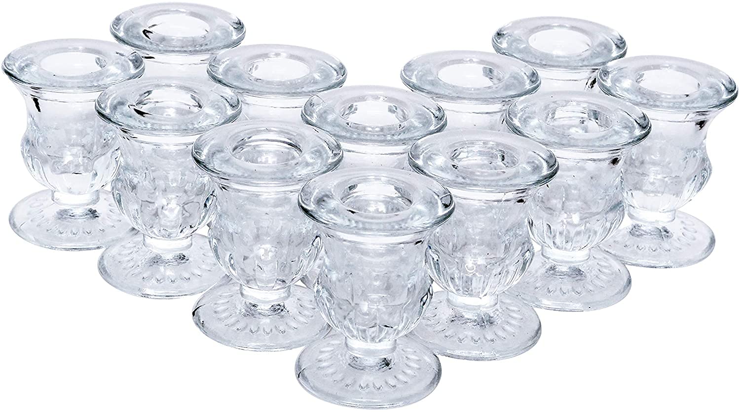 Hosley® Elevate Your Decor with Set of 48 Glass Taper Candle Holders 2.5 Inches High, Perfect for Weddings, Parties, and Elegant Home Ambiance