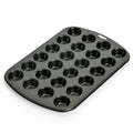 Teflon Non-Stick Premium Coated 24 Mini Cup Muffin Tray - Length 38cm x Width 26cm - Carbon Steel for Muffins or Cupcakes - Black