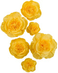 Yellow Paper Flowers Decorations for Wall Artificial 3D Flowers Home Decor Wedding Backdrop Nursery Wall Decor Baby Shower(Set 6)