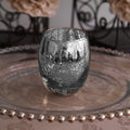 Club Green Xmas Glass Tea Light Candle Holder Rose Gold/Champagne/Silver 3 Sizes Wedding Decor Event (Silver 75 x 90mm)