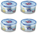LocknLock 300ml Round Airtight Food Storage - BPA-Free, Microwave, Freezer, and Dishwasher Safe - Pack of 4