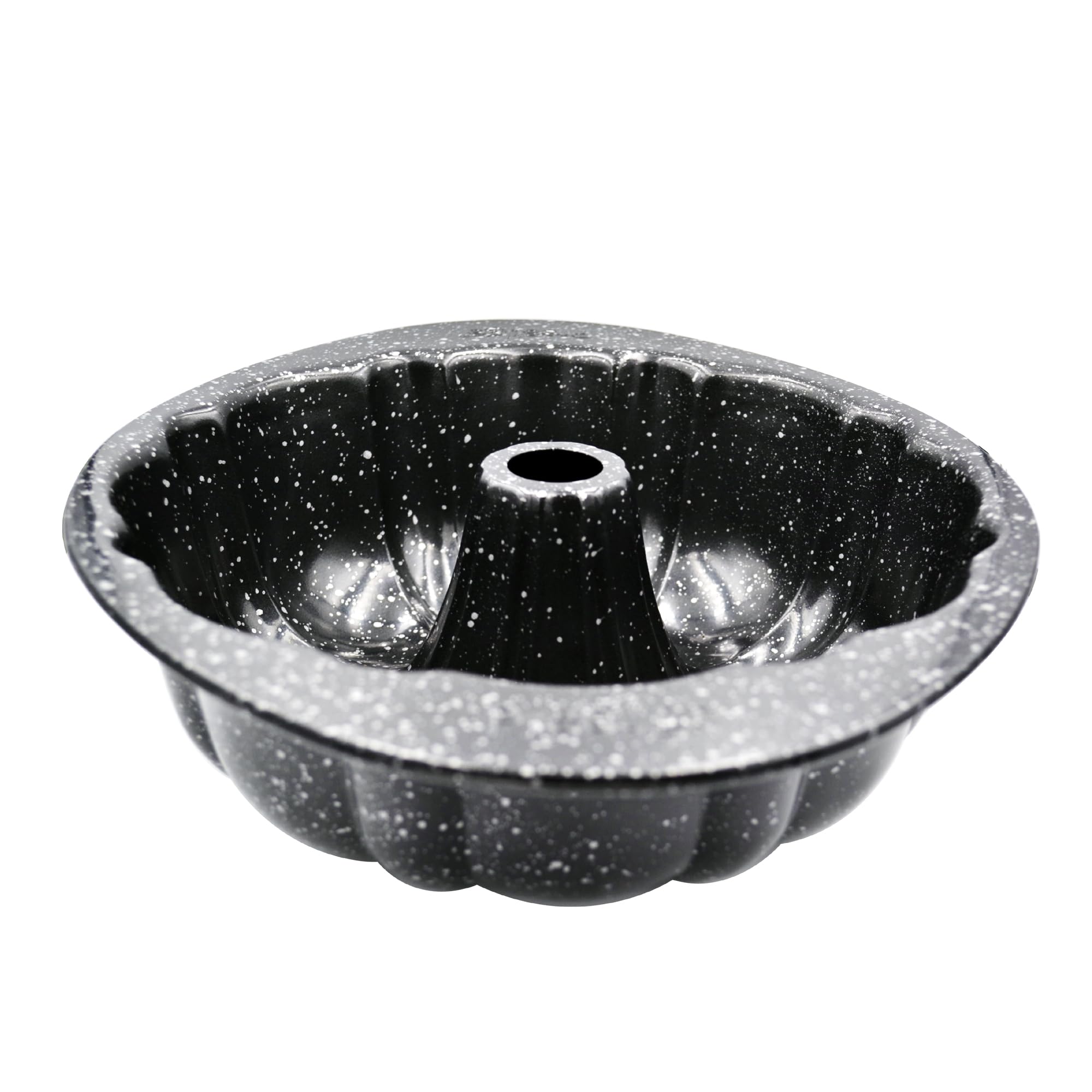 Prestige Granite Stone Fluted Tube Pan 26CM/10-Inch | Heavy Duty Carbon Steel Baking Mold Pan | Black - PR48761