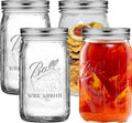 4 Glass Jars, 32 Ounces Each, with Sealed Lids — Large-mouth Mason Jar, Suitable for Food Storage, Pickling, Fermentation, and Preservation — Transparent Glass Containers, Convenient for Kitchen Stora