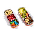 Stainless Steel Snackle Box Container - 2 Pack Bento Box for Kids & Adults, 3 Compartment Leak-Proof Snackle Containers with Lids (Orange)