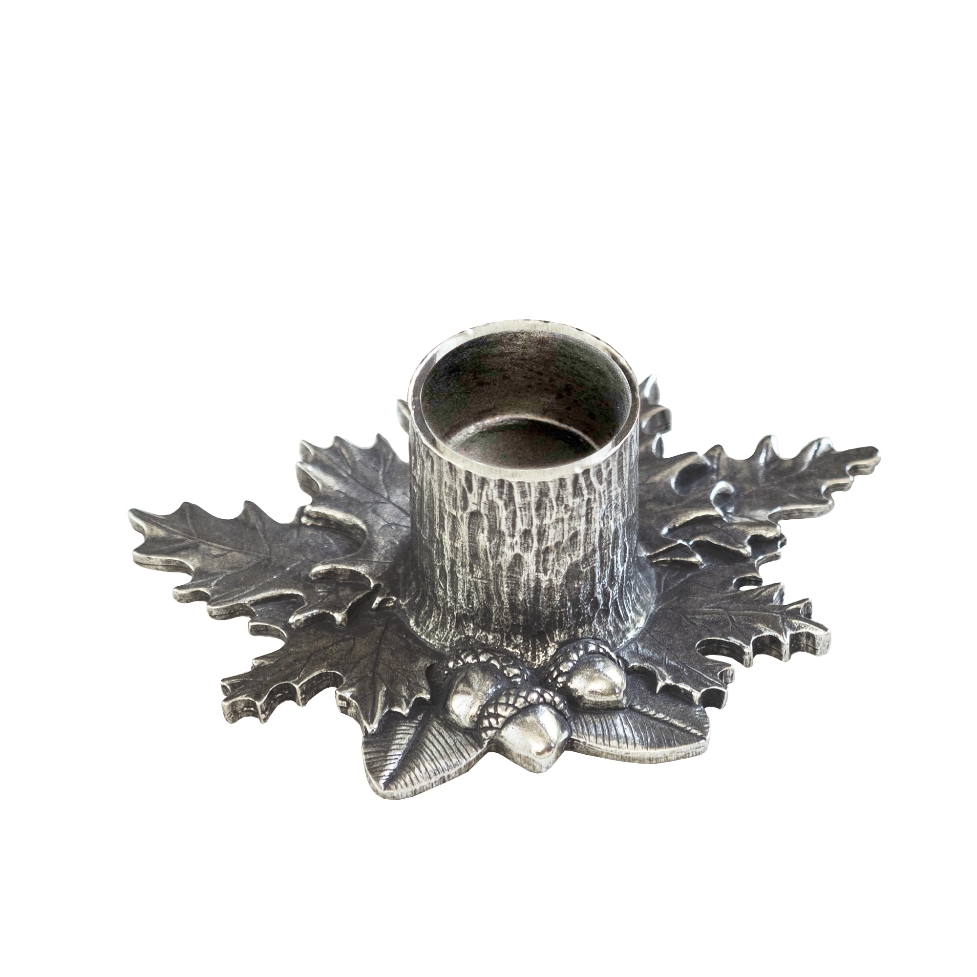 DANFORTH - Autumn Leaves Candleholder - Pewter - Product Measures: 3 3/4 Inches x 3 1/8 Inches x1 1/2 Inches Tall - Handcrafted - Made in USA