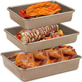 Bolivia's Baking Pan Set, 3 Pcs Non-Toxic Deep Cake Pans with Durable Nonstick Coating, Rectangular Baking Trays for Home Bakers, Oven Safe Metal Bakeware for Brioche and Sheet Cakes