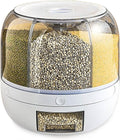 Benting Grain Storage Container Dispenser, 22Lbs Rice Dispenser Rotating, 360° Rotating Food One-Click Output Round Kitchen For Small Grains, Beans,
