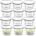 NALACAL 12Pcs Chinese Style Tealight Candle Holder,Glass Votive Candle Holders,Clear Tea Light Holders Bulk for Wedding Holiday Birthday Party Dinner & Home Decor Diwali(1.57x1.77inches)