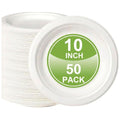 Disposable Paper Plates Bagasse Biodegradable Plate 10 Inch Disposable Paper Plates [50 Pack]