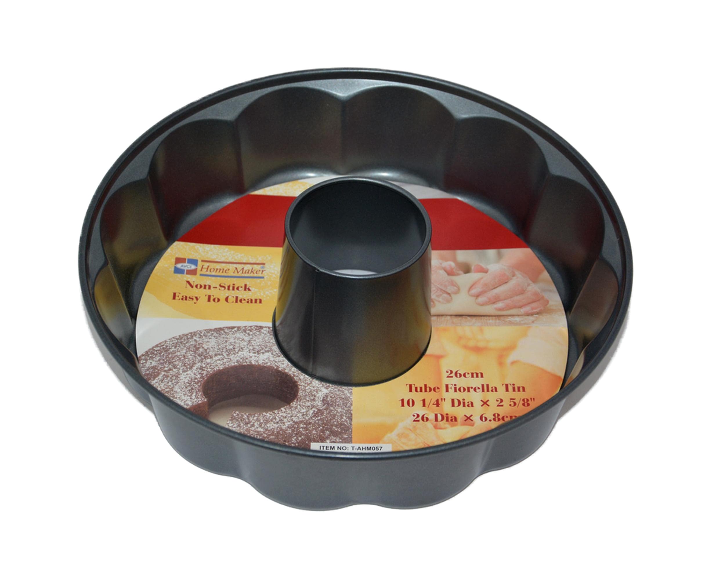 Home Maker Tube Fiorella Cake Pan, 26 cm Diameter, Black