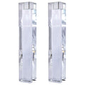 QFkris 2 Pack Crystal Glass Long Candle Holder 9'' Height Candlesticks Dinner Table Decor for Home Table(Clear)