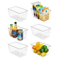 Vtopmart 6 Pack Clear Plastic Food Storage Containers with Handle, Pantry Organizer Bins,for Refrigerator, Cabinet, Kitchen, Cupboard, Countertop, Freezer Organization and Storage?Medium
