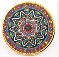 Handcrafted 15 cm Round Turkish Ceramic Plate, Multicolour Floral Design