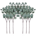 Pack of 6 Eucalyptus Stems Artificial Silver Dollar Leaves Artificial Greenery Faux Holiday Greens Flower Leaf Arrangement for Home Decor