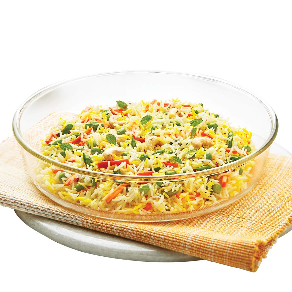 Borosil Glass Round Cake Dish, Pan, Oven and Microwave Safe, 26 Cm, 2 Liter, Transparent