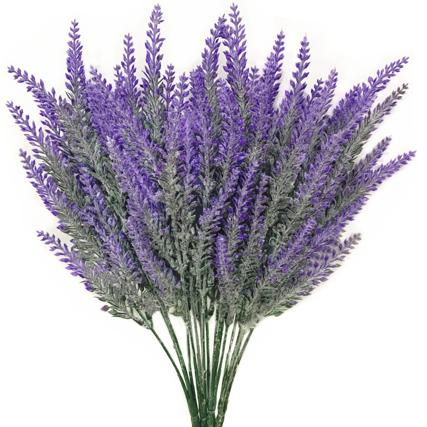 Fake Flowers Lavender in Purple, Artificial Flowers for Decoration Faux Flower Plants Plastic Greenery Decorations for Outdoor Garden Outdoors Home Art Floral Arrangements Wedding DIY Bouquet - 4 Pack