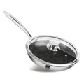 Milton Pro-Cook Fry Pan 24 cm – Triply Hexa Tech Stainless Steel Frying Pan with Glass Lid, Honeycomb Non-Stick Structure, Induction & Gas Compatible, Ideal for Curry & Omelette