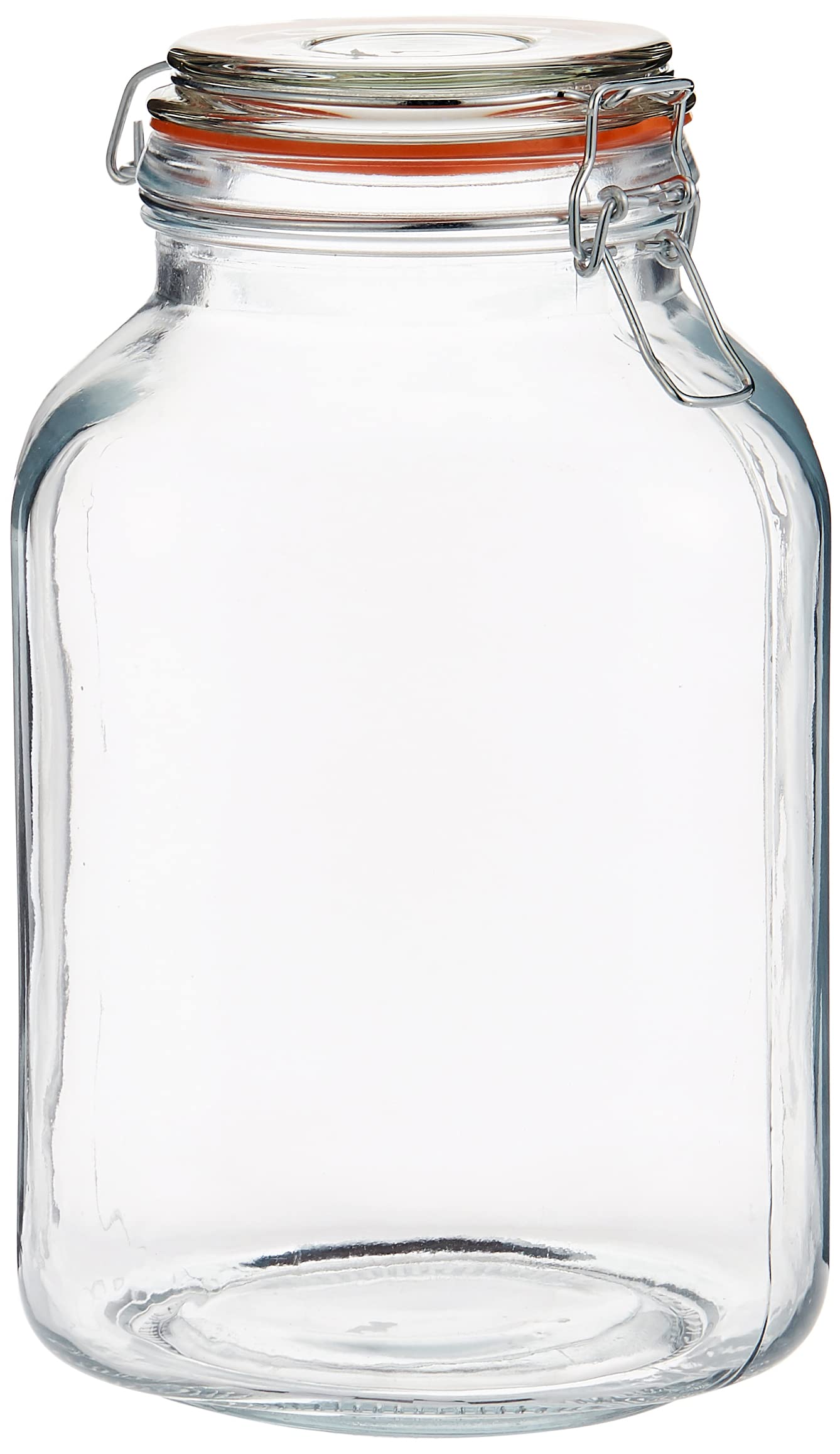 SUNRAY Glass Clip Jar, Assorted Colors, 3 L