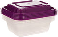 Fun Plastic Transparent Container with Plum Lid Storage Set 350ml, 5 Boxes Meal prep containers Plastic Containers, Leak Proof, Freezer Microwave & Dishwasher Safe Kitchen Organizers (Pack of 5)