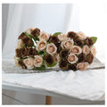 2 Bouquets of Artificial Roses 36PCS Mix Brown