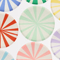Meri Meri Mixed Stripe Dinner Plates 8 Pieces – Vibrant Colorful Striped Plates With Double-Sided Design – Durable 450Gsm Paper Plates For Birthdays & Celebrations
