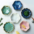 IS MUHE Multipurpose Japanese Ceramic Dipping Sauce Dishes - Fancy Ceramic Bowl Set - Soy Dipping Sauce Dishes - Set of 6